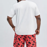 Manfinity RSRT Hombres Shorts con camiseta con estampado tropical