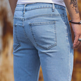 Manfinity Homme Hombres Jeans ajustados con rasgunos de gato algodon