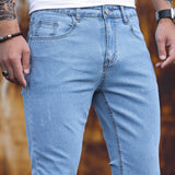 Manfinity Homme Hombres Jeans ajustados con rasgunos de gato algodon