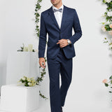 Manfinity Mode Hombres con boton Blazer & Pantalones de traje Set sin camisa