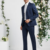 Manfinity Mode Hombres con boton Blazer & Pantalones de traje Set sin camisa