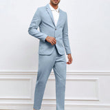 Manfinity Mode Hombres Set Blazer algodon unicolor & Pantalones de traje