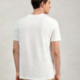 Manfinity Basics Hombres Camiseta de 100% algodon unicolor de cuello redondo