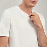 Manfinity Basics Hombres Camiseta de 100% algodon unicolor de cuello redondo