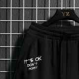 Manfinity LEGND Hombres Shorts con estampado de slogan de cintura con cordon