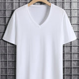 Manfinity Homme Hombres Camiseta unicolor de cuello V