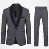 CLOUDSTYLE Hombres Set Traje Blazer de color combinado con diseno de solapa & Chaleco con pantalones