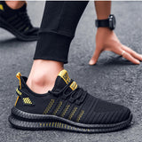 Zapatos deportivos de ocio para hombres con cordones, ligeros, transpirables, bajos, de moda, de tendencia, al aire libre para correr