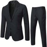 Manfinity Mode Hombres Blazer con boton de espalda con abertura & Pantalones a medida