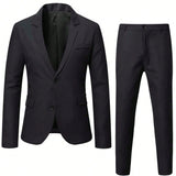 Manfinity Mode Hombres Blazer con boton de espalda con abertura & Pantalones a medida