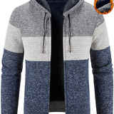 Manfinity Homme Hombres Cardigan de color combinado con cordon con capucha cremallera termico