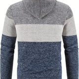 Manfinity Homme Hombres Cardigan de color combinado con cordon con capucha cremallera termico