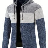 Manfinity Homme Hombres Cardigan de color combinado con cordon con capucha cremallera termico