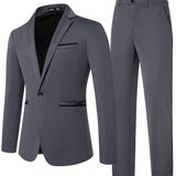 Manfinity Mode Hombres Set Blazer con boton & Pantalones de traje