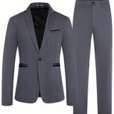 Manfinity Mode Hombres Set Blazer con boton & Pantalones de traje