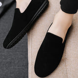 Hombres Mocasines slip on , ocio negro de tela casual Mocasines