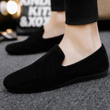 Hombres Mocasines slip on , ocio negro de tela casual Mocasines