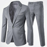 CLOUDSTYLE Hombres con boton Pantalones con blazer Traje