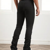 Manfinity EMRG Hombres Jeans unicolor delgado apilado