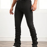 Manfinity EMRG Hombres Jeans unicolor delgado apilado