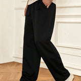 Manfinity Homme Pantalones De Chandal De Color Solido Sueltos Para Hombres Con Bolsillos Oblicuos Y Cinturilla Con Cordon