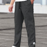 Manfinity Homme Pantalones De Cintura Con Cordon Para Hombres Con Detalle De Parche De Letras