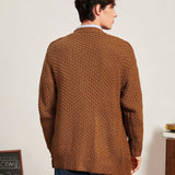 Manfinity Sporsity Hombres Cardigan numero con parche con doble bolsillo de hombros caidos