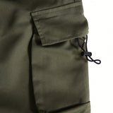 Manfinity EMRG Pantalones Cargo Holgados Para Hombre Con Bolsillos Con Solapa Y Cordon En La Cintura