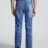 ROMWE Street Life Hombres Jeans de pierna recta desgarro