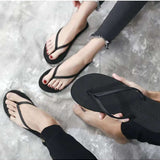 de exterior desgaste parejas negro Chanclas de hombres verano Sandalias con Zapatillas exterior pellizco antideslizante tacon plano playa Zapatos tendencia