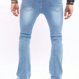 Manfinity EMRG Hombres Jeans ajustados desgarro crudo con lavado