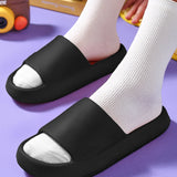 Chancletas Negras De Estilo Simple Para Hombre Con Suela Gruesa Adecuadas Para Uso En Interiores Y Exteriores, En Casa, En La Playa, Vadeando Corrientes Y Actividades De Ocio