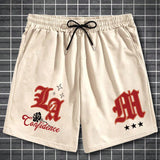 Manfinity EMRG Hombres talla grande Shorts con estampado de letra de cintura con cordon