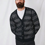 Manfinity Homme Hombres Cardigan con abertura con boton delantero