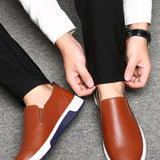 Mocasines de hombres informal sencillo sin cordones, marron