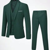 CLOUDSTYLE Hombres con boton delantero Blazer & Chaleco & Pantalones de traje