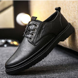 Zapatos informales de negocios de suela gruesa para hombres recien llegados de gama alta de estilo britanico, livianos (color de costura: marron para marron; negro para negro)