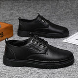 Zapatos informales de negocios de suela gruesa para hombres recien llegados de gama alta de estilo britanico, livianos (color de costura: marron para marron; negro para negro)