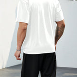 Manfinity Homme Hombres talla grande Shorts con camiseta con estampado de slogan