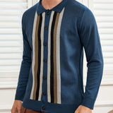 Manfinity Homme Hombres Cardigan con estampado de rayas