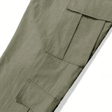 Manfinity EMRG Hombres Pantalones cargo con bolsillo lateral con solapa