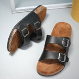 NEW Sandalias romanas informales de tendencia de verano para hombres, deslizadores de corcho suave para exteriores y playa