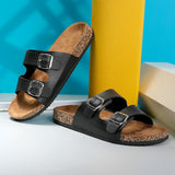 NEW Sandalias romanas informales de tendencia de verano para hombres, deslizadores de corcho suave para exteriores y playa