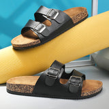 NEW Sandalias romanas informales de tendencia de verano para hombres, deslizadores de corcho suave para exteriores y playa