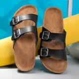 NEW Sandalias romanas informales de tendencia de verano para hombres, deslizadores de corcho suave para exteriores y playa