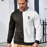 Manfinity Homme Hombres talla grande Sudadera de dos tonos con estampado de letra