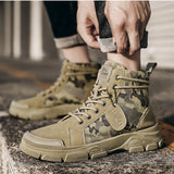 Nuevas botas altas de otono/invierno para hombre, zapatos Oxford informales resistentes al desgaste de camuflaje, botas de seguridad multiusos para el trabajo al aire libre, calzado de moda