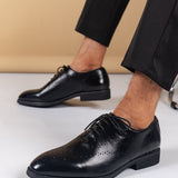 Zapatos Oxford De Negocio Formales Britanicos Con Estilo Tallado Para Otono E Invierno, Zapatos De Cordones Derby Para Hombres, Zapatos De Bodas Para El Novio