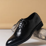 Zapatos Oxford De Negocio Formales Britanicos Con Estilo Tallado Para Otono E Invierno, Zapatos De Cordones Derby Para Hombres, Zapatos De Bodas Para El Novio