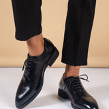 Zapatos Oxford De Negocio Formales Britanicos Con Estilo Tallado Para Otono E Invierno, Zapatos De Cordones Derby Para Hombres, Zapatos De Bodas Para El Novio